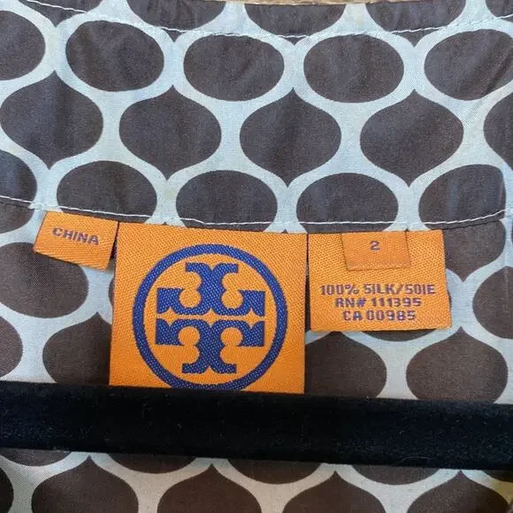 Tory Burch sleeveless Top Blouse Brown Silk Round Neck Size 2 - Picture 2 of 5